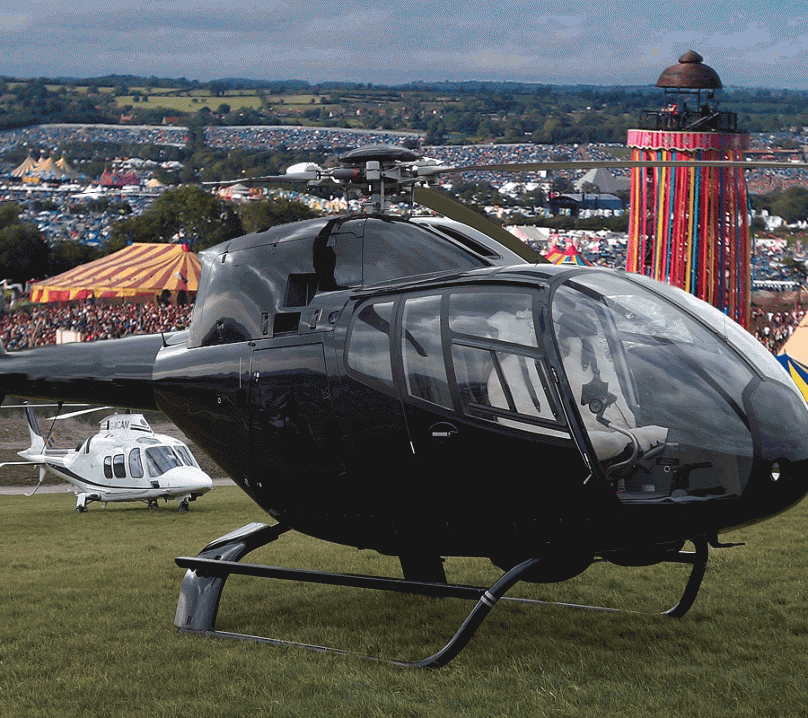 Helicopter charter glastonbury