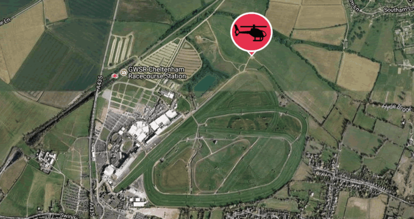 Cheltenham racecourse helipad