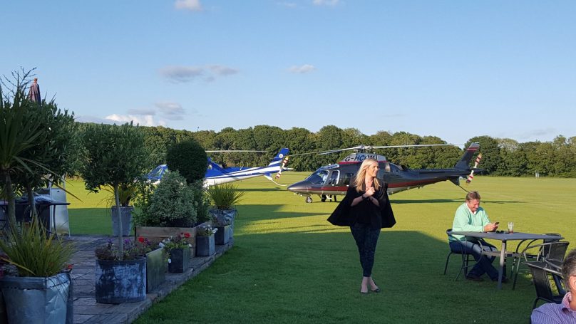 Helicopter at polo pitch near bournemouth