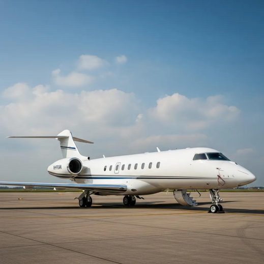 Charter-a ltd luxurious private jet at a private terminal, symbolizing exclusive travel benefits