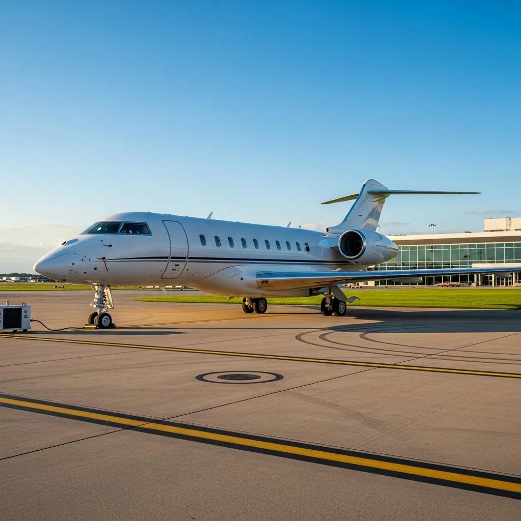 Charter-a ltd luxurious private jet on tarmac representing private air charter services