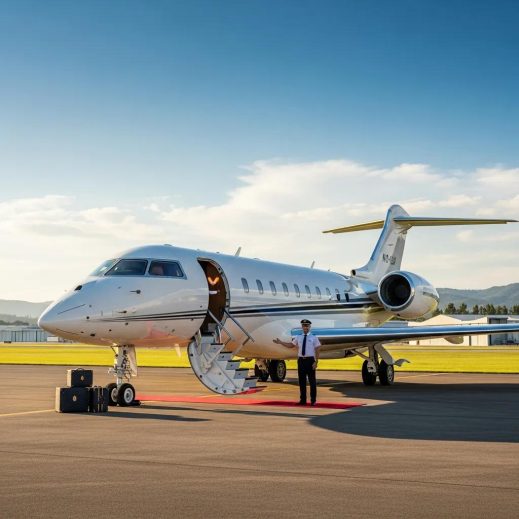 Charter-a ltd luxurious private jet on tarmac representing private aviation options