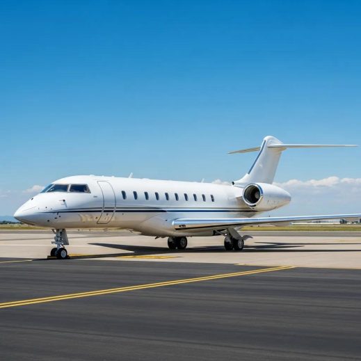Charter-a ltd luxurious private jet on the tarmac representing efficient travel solutions