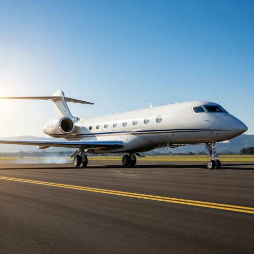 Charter-a ltd luxurious private jet on a runway representing efficient corporate air travel