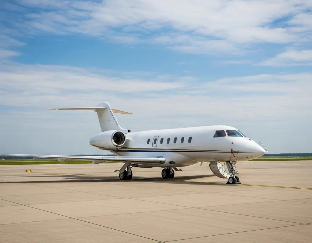 Luxury private jet on tarmac representing exclusive travel options
