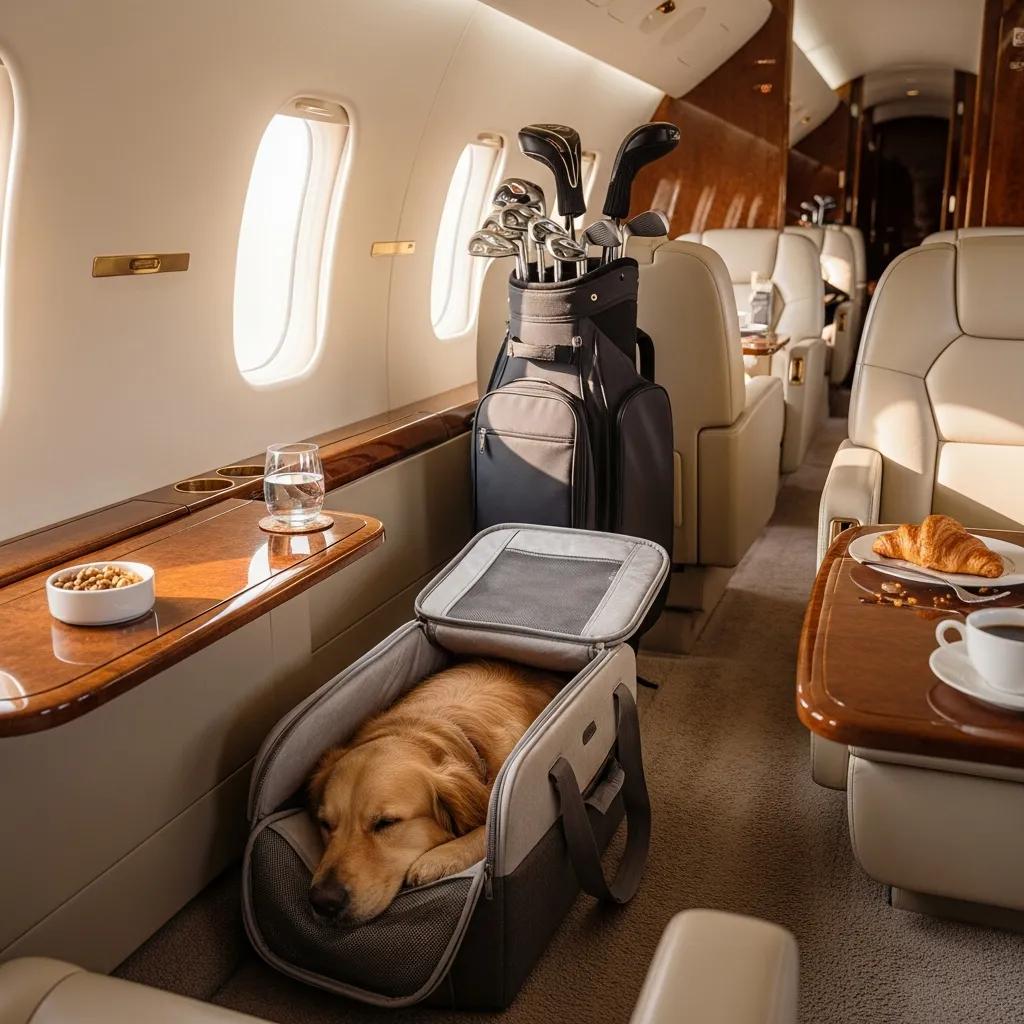 private-jet-cabin-with-a-pet-carrier-and-golf-clubs-illustrating-special-item-transport-4d736542-893c-4257-a83a-a0d8d2298ed7webp ► Charter-A Ltd Charter-a ltd private jet cabin with pet carrier and sports equipment to illustrate special-item transport