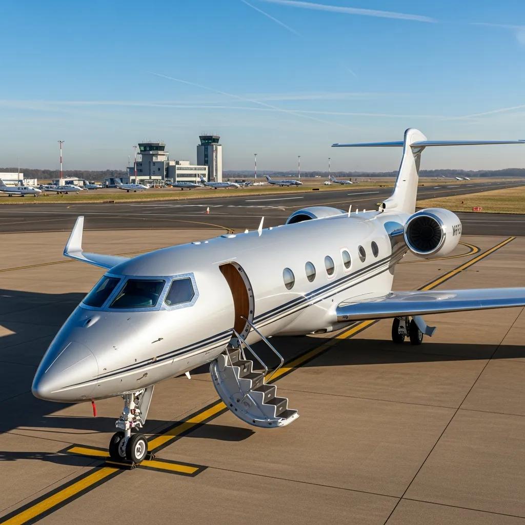 Charter-a ltd luxurious private jet at biggin hill airport, representing exclusive air travel options