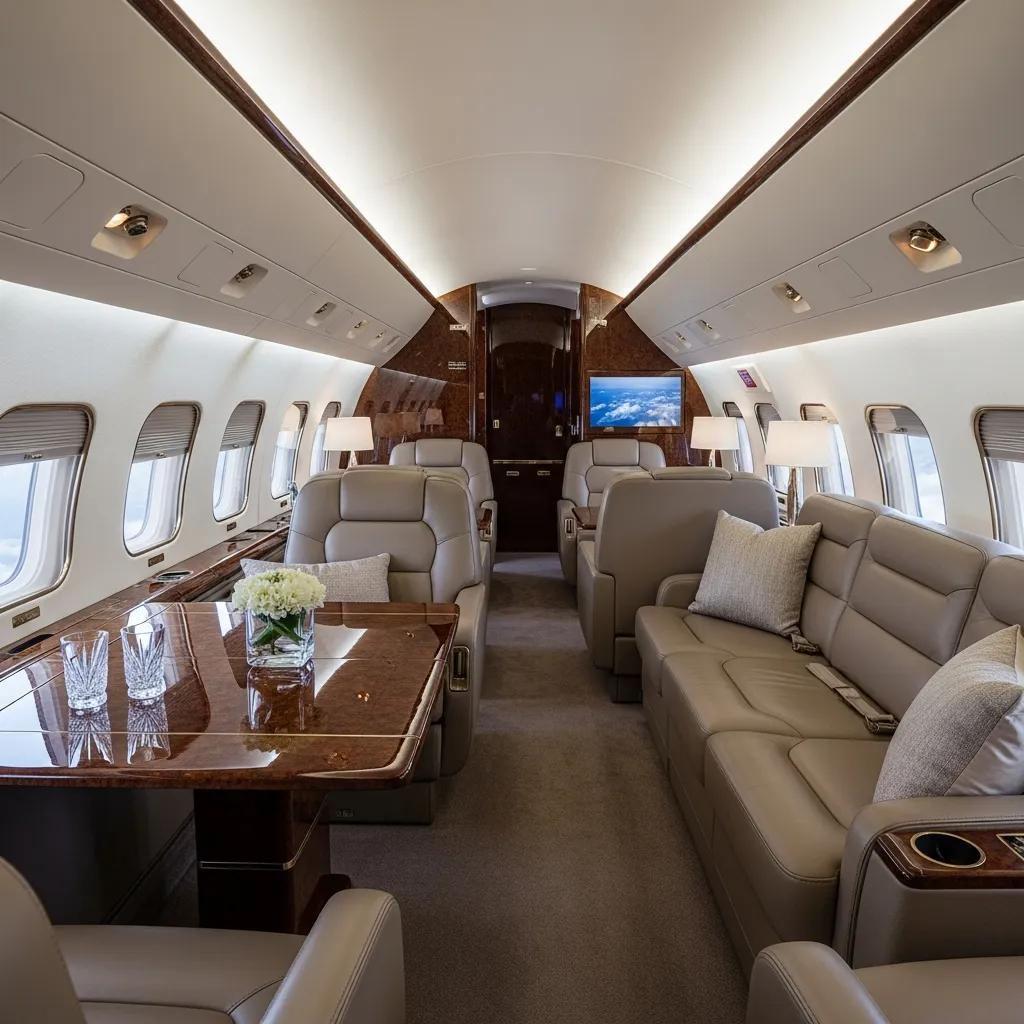 Charter-a ltd luxurious private jet interior highlighting comfort and exclusivity