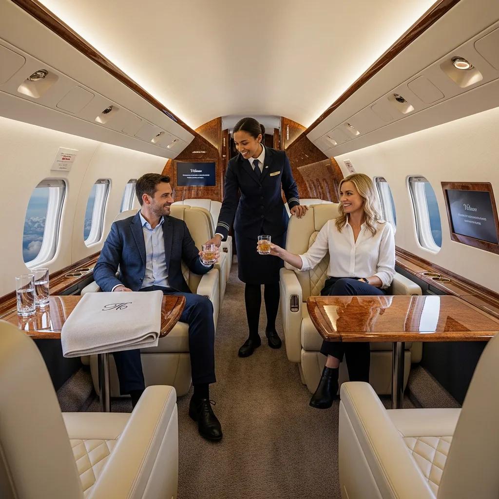 Charter-a ltd luxurious private jet interior showcasing comfort and personalized service