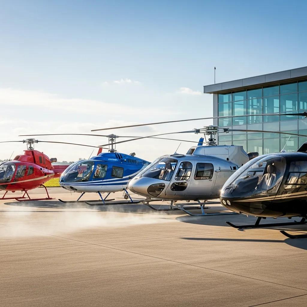 Charter-a ltd lineup of various helicopter models available for charter in the uk