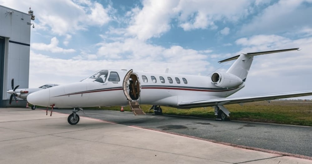 Cessna Citation CJ3, a typical light jet for this flight