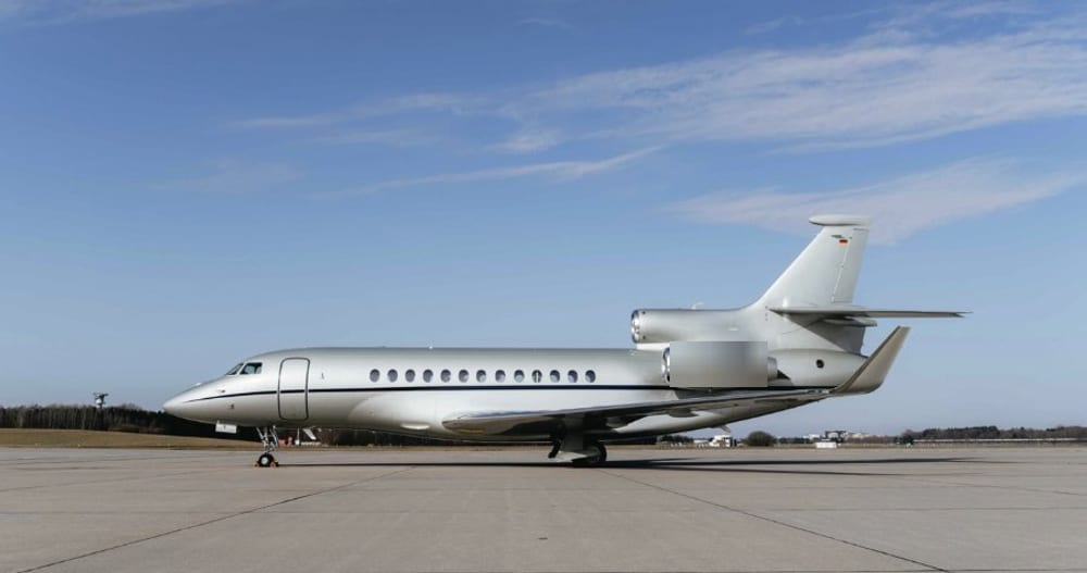 Dassault Falcon 7X, a typical ultra long range jet for this flight